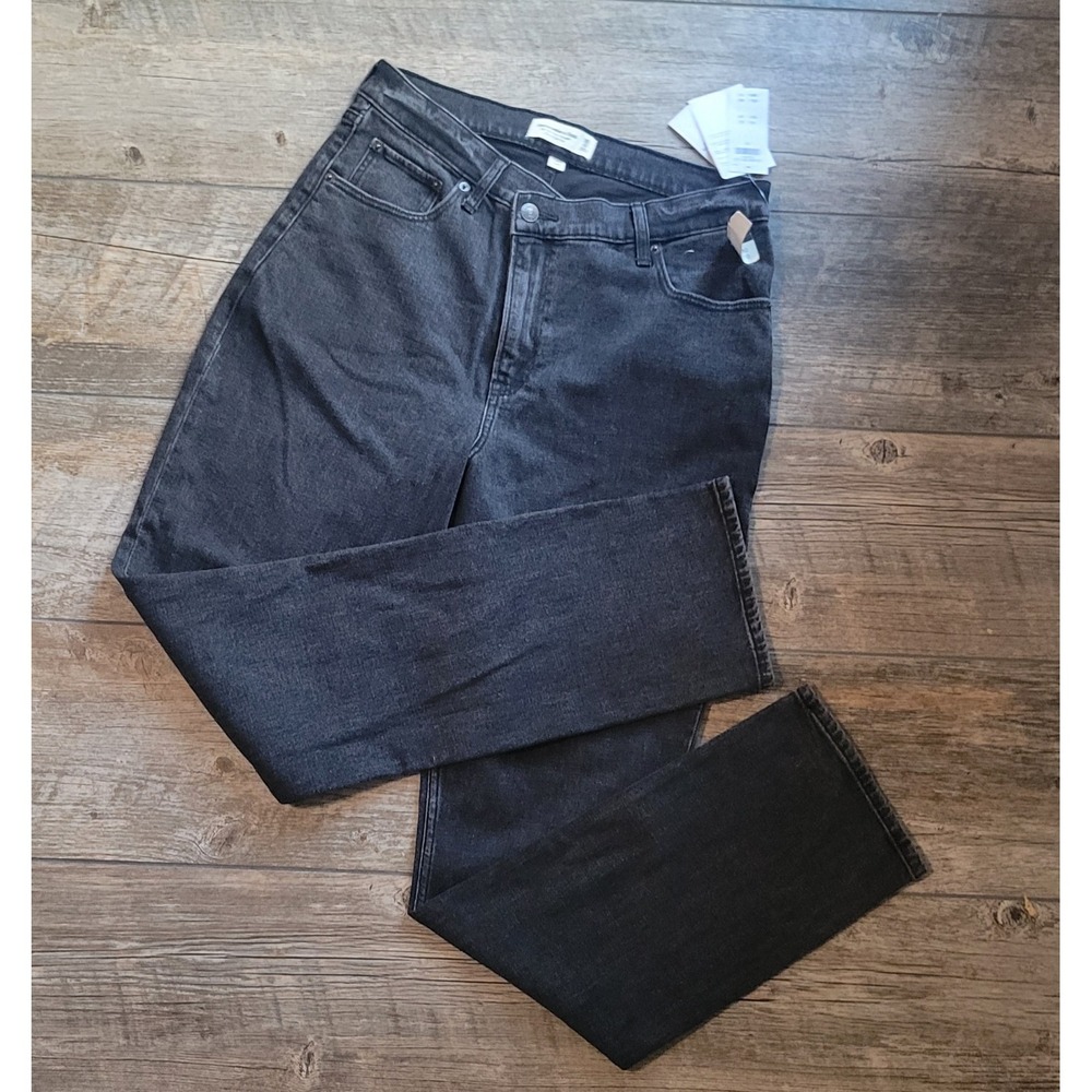 Abercrombie & Fitch Curve Love '90s Slim Straight Ultra High Rise Jeans Black 30